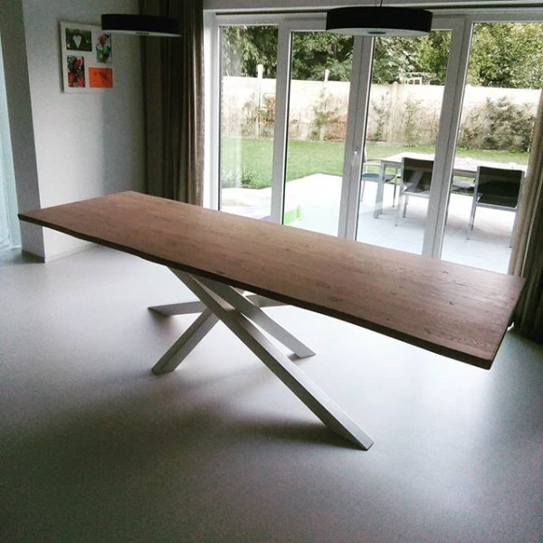 hout en metaal tafel T_129