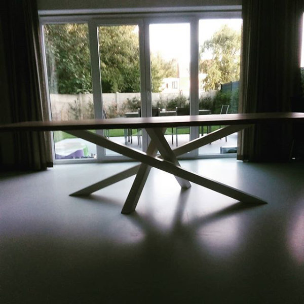 hout en metaal tafel T_129b